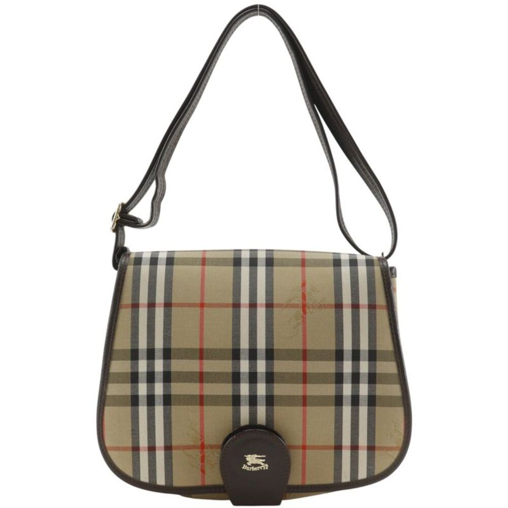 Burberry Check Canvas Leather Shoulder Bag - Picture 1 of 10